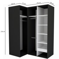 Dulap de Colt LEX Model B 170-117-218 GRI/OGLINDA/DECOR 4299